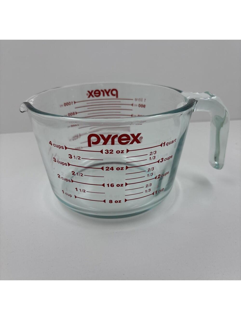 PYREX 4 Cup 1 Quart 1 Liter Measuring Cup Bowl 532 Corning Glass Made in USA